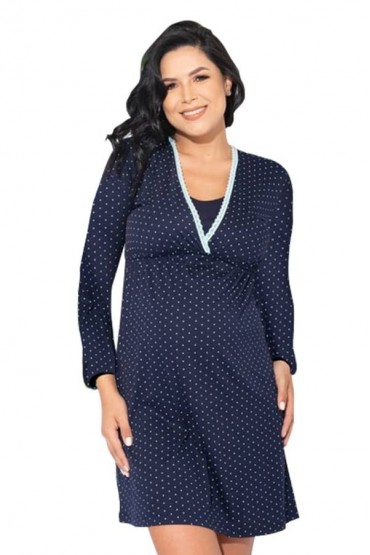 Camisola de lactancia manga larga Margarita puntos menta
