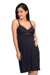 Bata maternidad y lactancia algodón pima Alessia Azul