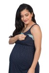 Camisón Maternidad y lactancia Algodón pima Bella puntos menta