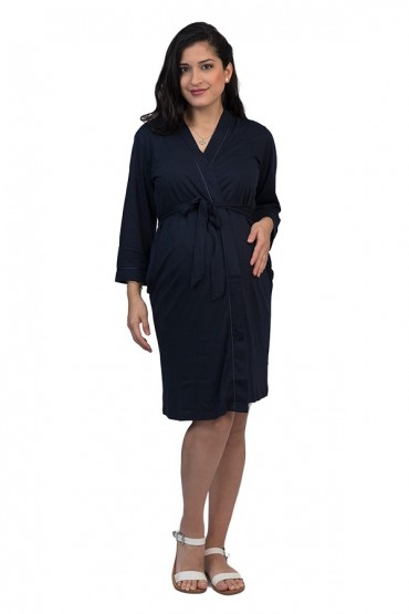 Bata Algodón Pima para cubrir Azul Madeline