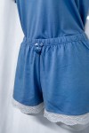 Pijama de Algodón Valentina Short Celeste