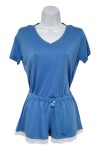 Pijama de Algodón Valentina Short Celeste
