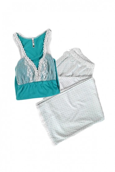 Pijama de Mujer Esmeralda Turquesa