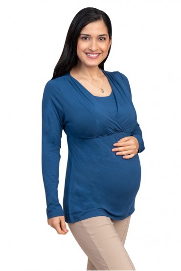 Polo de Lactancia Sophie Azul Karen Manga Larga