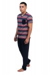 Pijama Pantalon Navy Rayas Rojas - B Up Him