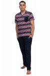 Pijama Pantalon Navy Rayas Rojas - B Up Him