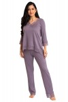 Pijama de Algodón Ema Purple Ash Manga Larga