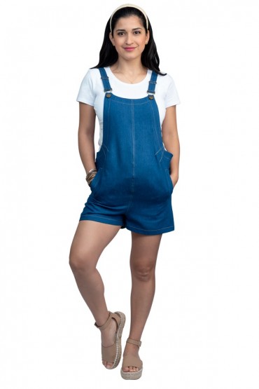 Overol Short maternidad y Postparto Denim