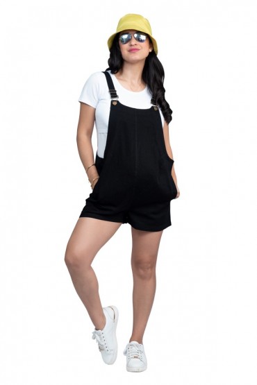 Overol Short maternidad y Postparto Negro