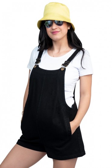 Overol Short maternidad y Postparto Negro
