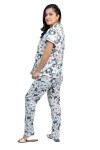 Pijama de Lactancia Paige Print Verde Flores Blancas