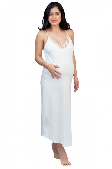 Camisón  de Algodon Pima Largo Alissa Ivory 503I