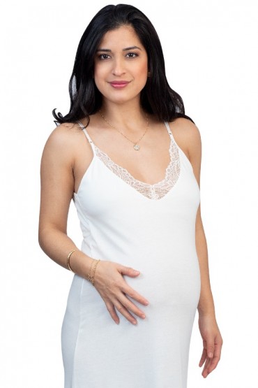 Camisón  de Algodon Pima Largo Alissa Ivory 503I