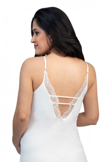 Camisón  de Algodon Pima Largo Alissa Ivory 503I