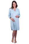 Camisón para embarazada postparto Paige Aqua Piel de Durazno