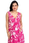 Vestido Baby Shower Diana Fucsia Flores Blancas