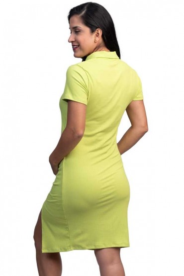 Vestido Estilo Camisero Kenia Verde Manzana