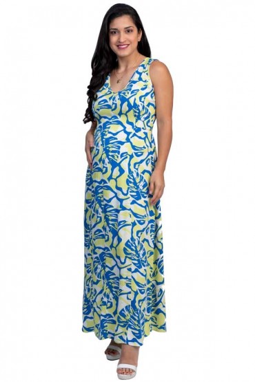 Vestido Pre y Post Parto Cancún Azul Tropical