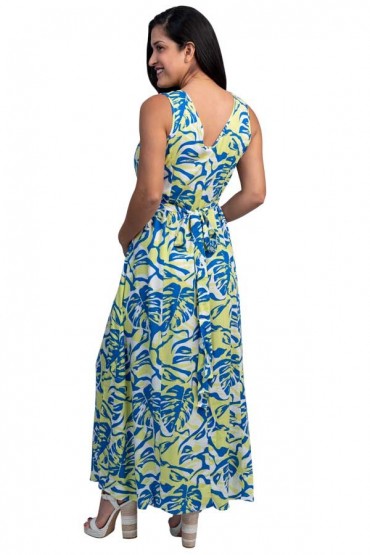 Vestido Pre y Post Parto Cancún Azul Tropical