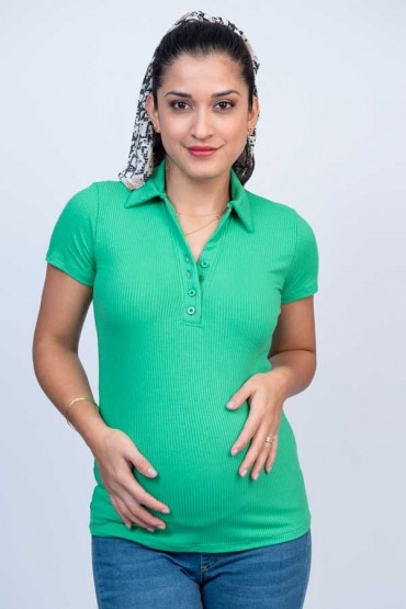 Polo de Maternidad y Lactancia MC Kenia Verde Perico