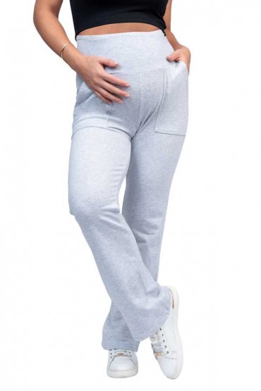 Pantalón de Embarazo Boca Ancha Jecy Heather Gris Verano