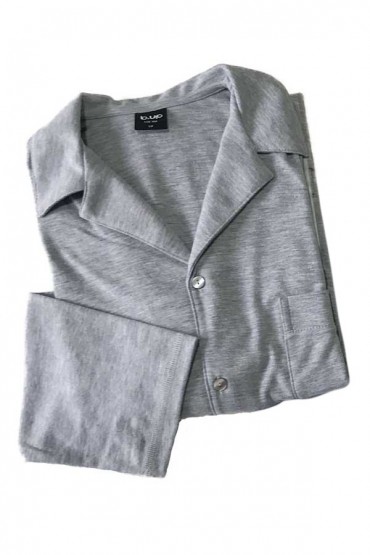 Pijama Hombre Camisero Manga Larga Pantalón Heather Gris - B UP HIM