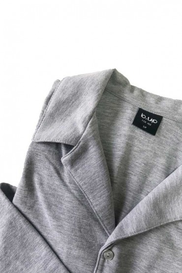 Pijama Hombre Camisero Manga Larga Pantalón Heather Gris - B UP HIM