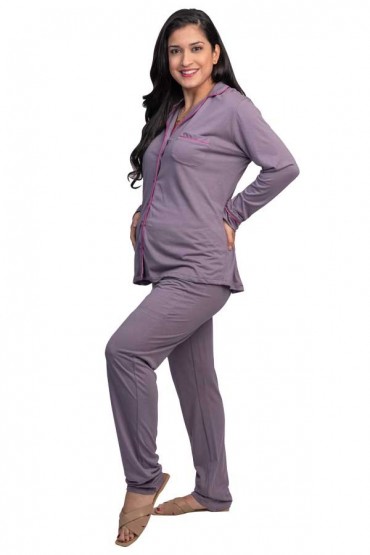 Pijama de Lactancia Peige Algodón Pima Purple Ash