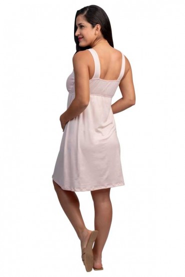 Camisón Maternidad y lactancia Algodón Pima Bella Rosa