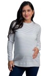 Polo de Maternidad y Lactancia Linda Ivory Rayas Celeste