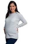 Polo de Maternidad y Lactancia Linda Ivory Rayas Celeste