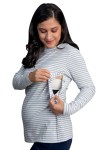 Polo de Maternidad y Lactancia Linda Ivory Rayas Celeste