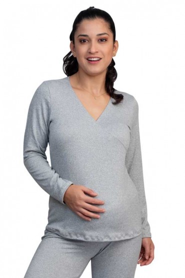 Polo de Lactancia Brianna Heather Gris ML