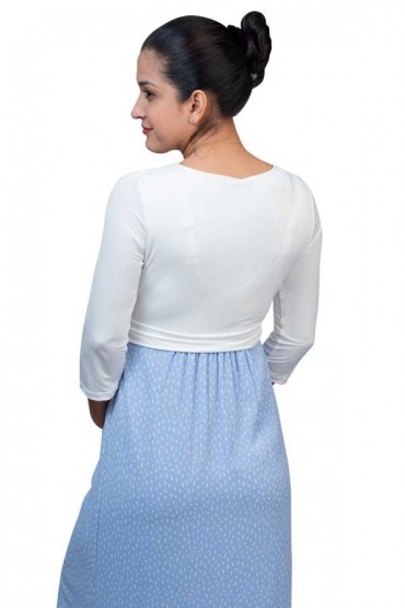 Vestido de Lactancia Suzete Print Celeste