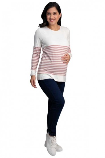 Polo de Lactancia ML Lina Ivory Rayas Rosas