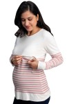 Polo de Lactancia ML Lina Ivory Rayas Rosas