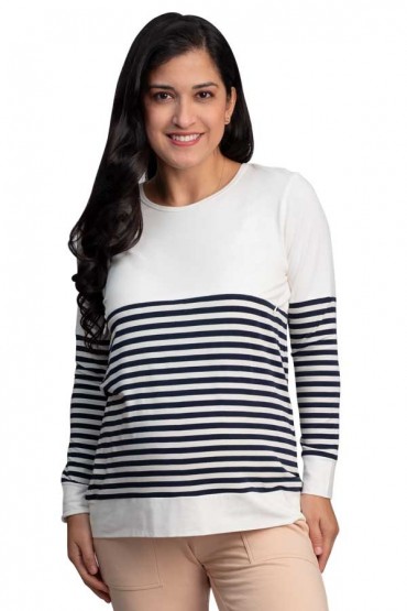Polo de Lactancia ML Lina Ivory Rayas Azules