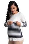 Polo de Lactancia ML Lina Ivory Rayas Azules