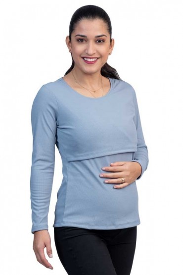 Polo de Lactancia ML Carmen Celeste Rib