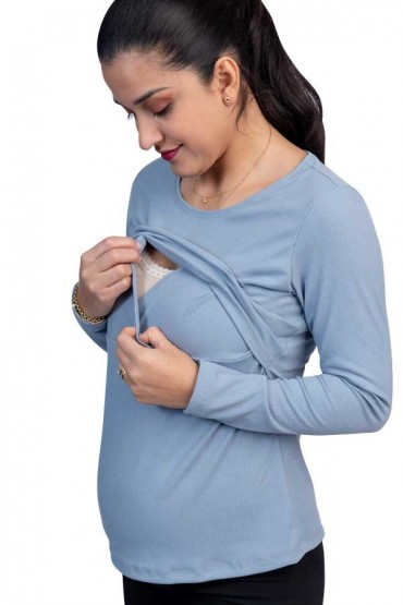 Polo de Lactancia ML Carmen Celeste Rib
