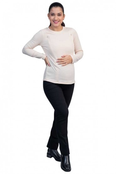 Polera de Lactancia Jaisa Crema