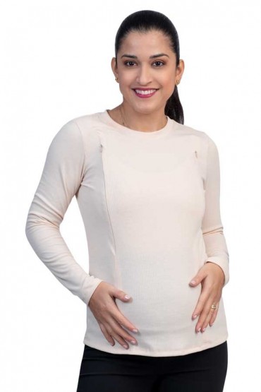 Polera de Lactancia Jaisa Crema