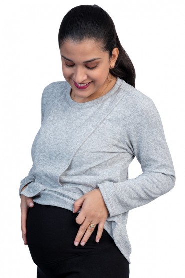 Polo de Lactancia ML Bella Heather Gris