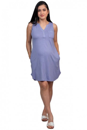 Camisón De Maternidad Valentina Morado Menta