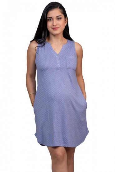 Camisón De Maternidad Valentina Morado Menta