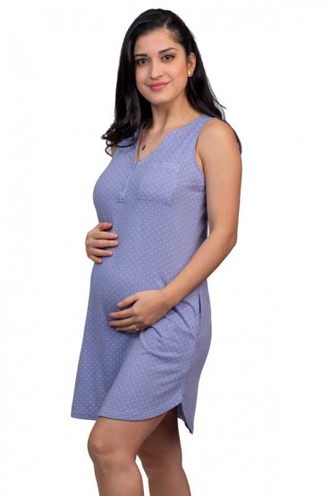 Camisón De Maternidad Valentina Morado Menta