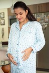 Camisón maternal postparto gamuza pima Paige Celeste Flores