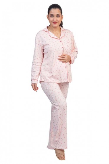 Pijama maternidad y Lactancia Paige Rosas Flores