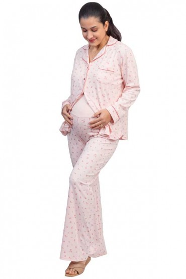 Pijama maternidad y Lactancia Paige Rosas Flores