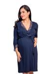Pack Pijamas - Camisón de Lactancia y Bata Navy